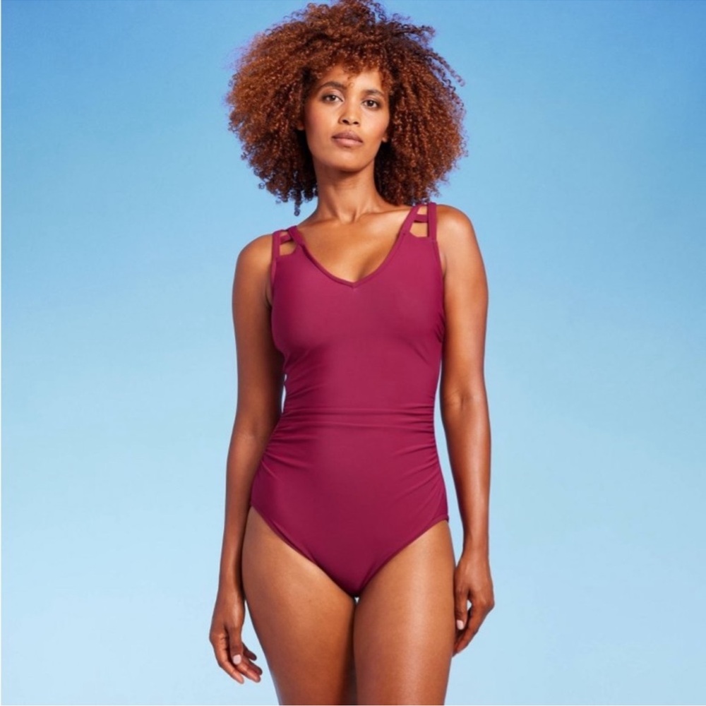 Aqua Green Wine Red Swimsuit/ Size: Medium